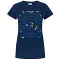Blue - Front - Pac Man Womens-Ladies Classic Action Scene T-Shirt