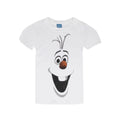 White - Side - Disney Official Childrens-Kids Frozen Olaf Face T-Shirt