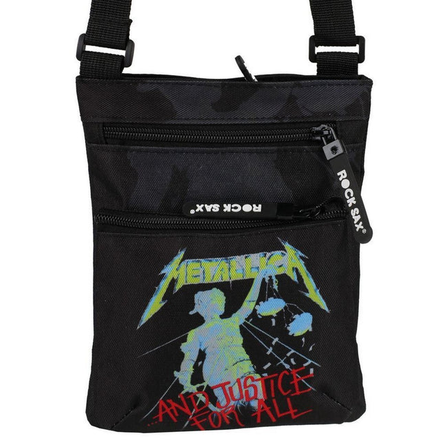 Black - Side - Rock Sax Justice For All Metallica Crossbody Bag