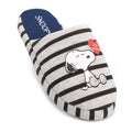 Grey-Black - Pack Shot - Peanuts Womens-Ladies Snoopy Slippers