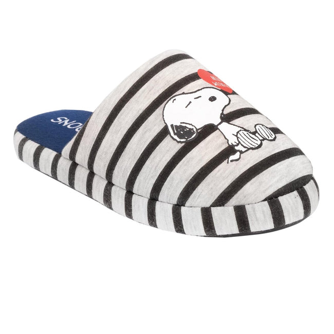 Grey-Black - Front - Peanuts Womens-Ladies Snoopy Slippers