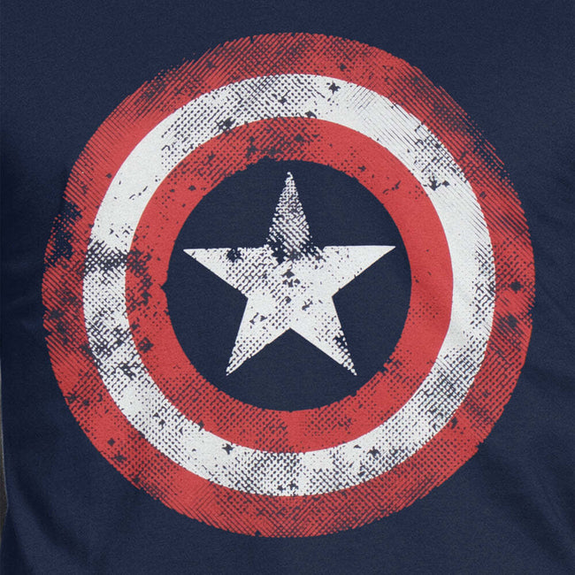 Navy - Lifestyle - Captain America Mens Distressed Logo T-Shirt