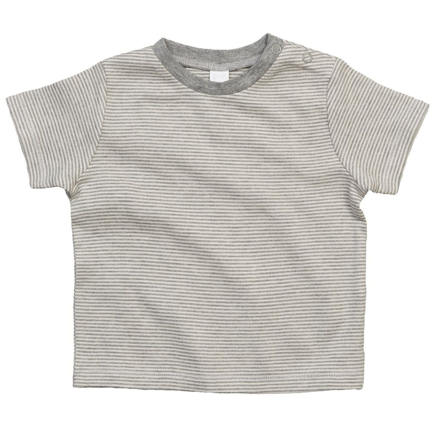 White-Heather - Front - BabyBugz Baby Boys Striped T-Shirt