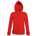 Red - Front - SOLS Womens-Ladies Seven Full Zip Hooded Sweatshirt - Hoodie