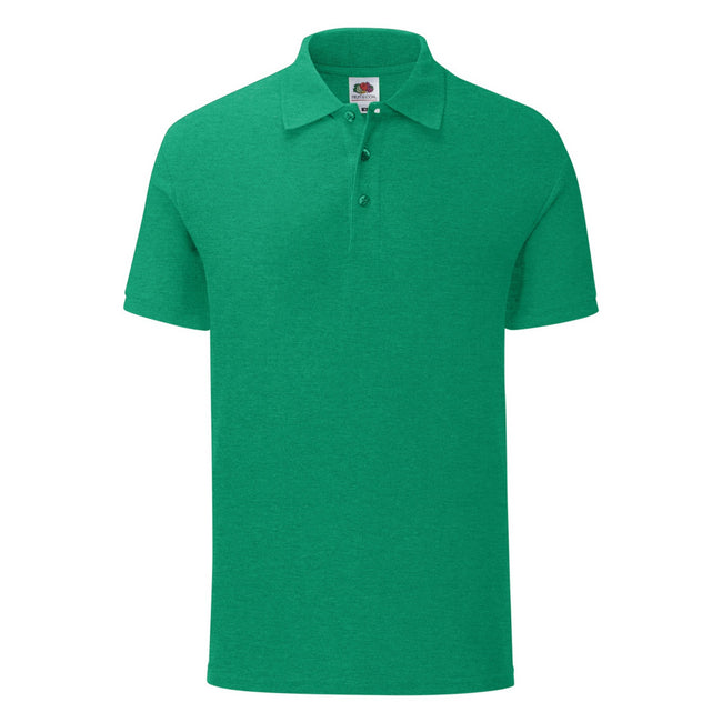 Heather Green - Front - Fruit Of The Loom Mens Iconic Pique Polo Shirt
