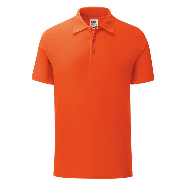 Flame Orange - Front - Fruit Of The Loom Mens Iconic Pique Polo Shirt