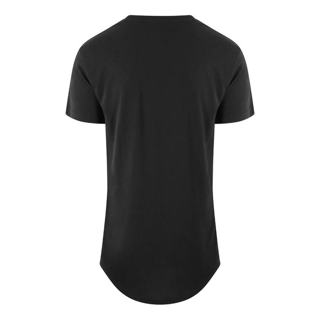Solid Black - Back - AWDis Just Ts Mens Westcoast Long Line T-Shirt