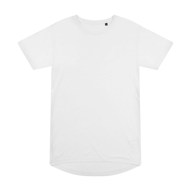 Solid White - Front - AWDis Just Ts Mens Westcoast Long Line T-Shirt