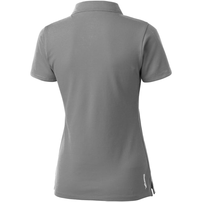 Grey - Back - Slazenger Hacker Short Sleeve Ladies Polo