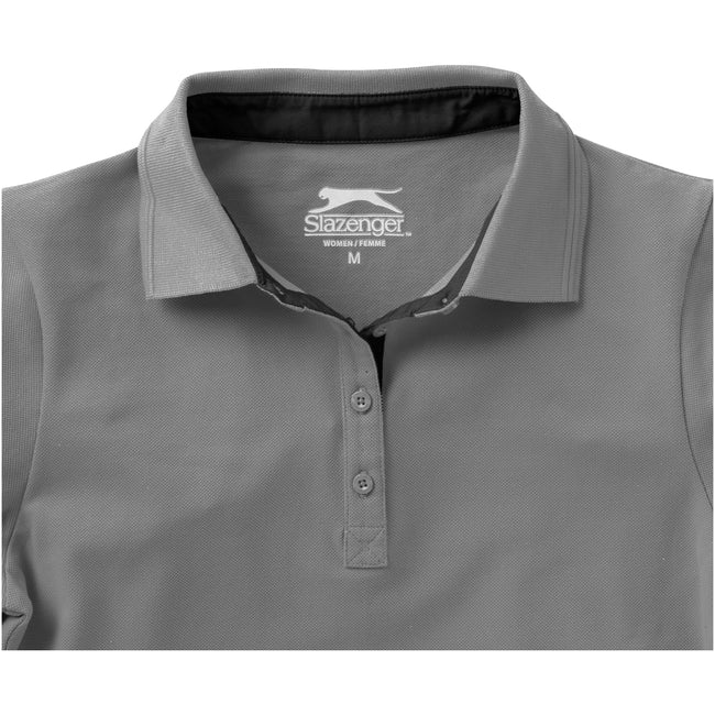 Grey - Side - Slazenger Hacker Short Sleeve Ladies Polo