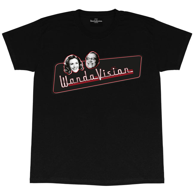 Black - Front - WandaVision Mens Character Faces T-Shirt