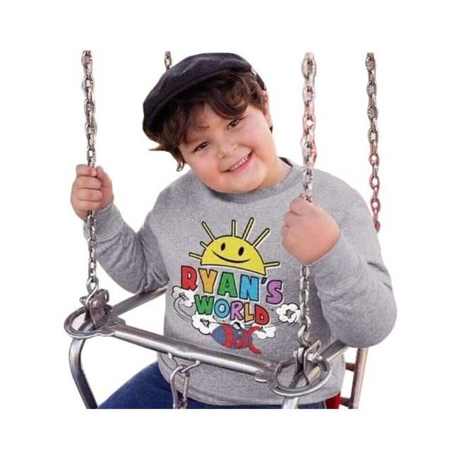 Heather Grey - Back - Ryan´s World Boys Spaceship Logo Sweatshirt