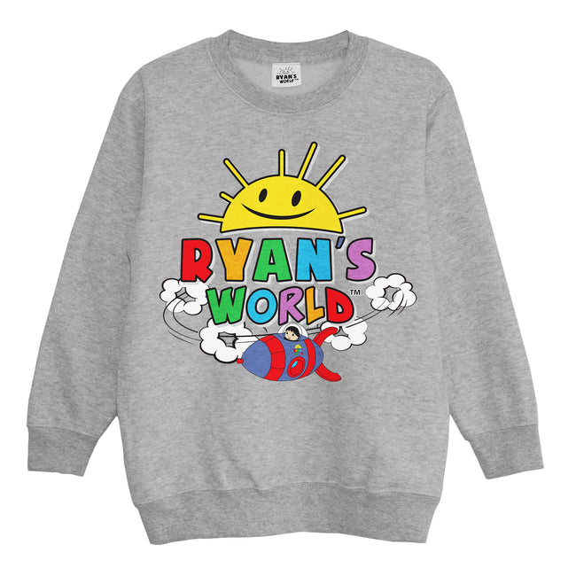 Heather Grey - Front - Ryan´s World Boys Spaceship Logo Sweatshirt