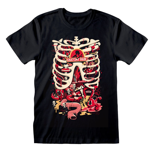 Black - Pack Shot - Rick And Morty Mens Anatomy Park T-Shirt