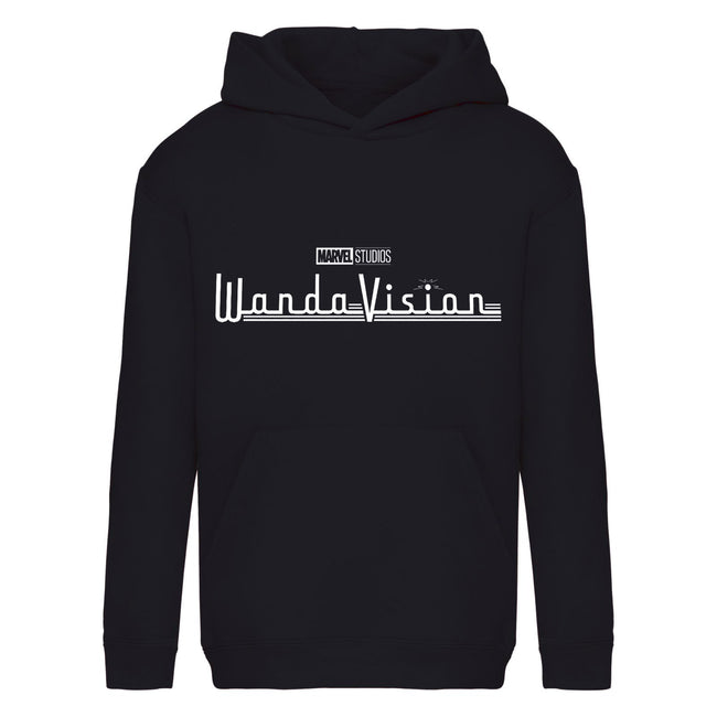 Black - Front - WandaVision Boys Logo Pullover Hoodie