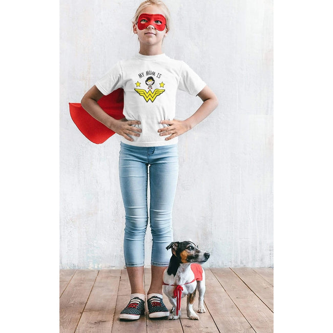 White - Back - Wonder Woman Girls My Mum T-Shirt