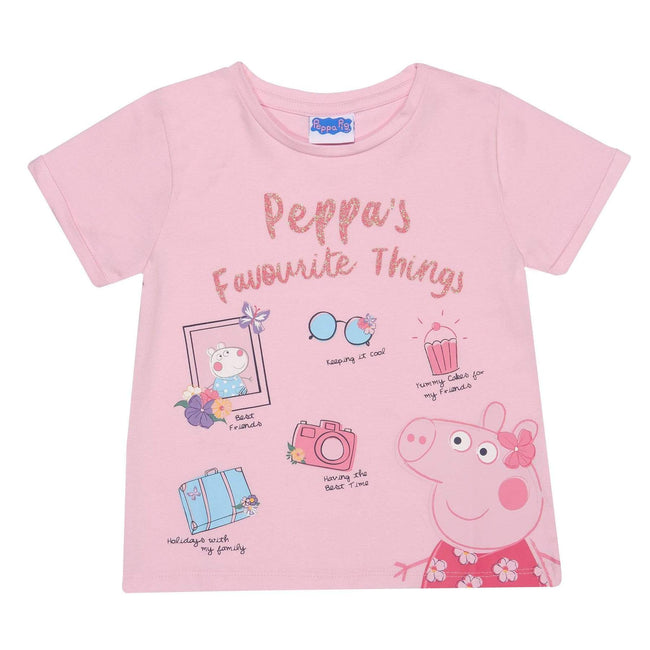 Pale Pink - Lifestyle - Peppa Pig Girls Favourite Things T-Shirt