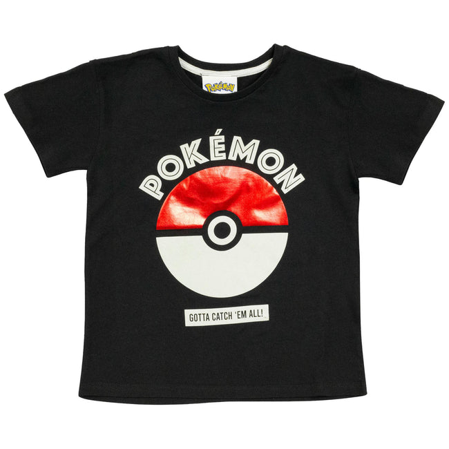 Black - Lifestyle - Pokemon Boys Catch Em All Pokeball T-Shirt