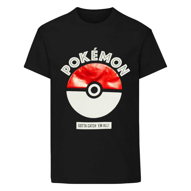 Black - Front - Pokemon Boys Catch Em All Pokeball T-Shirt
