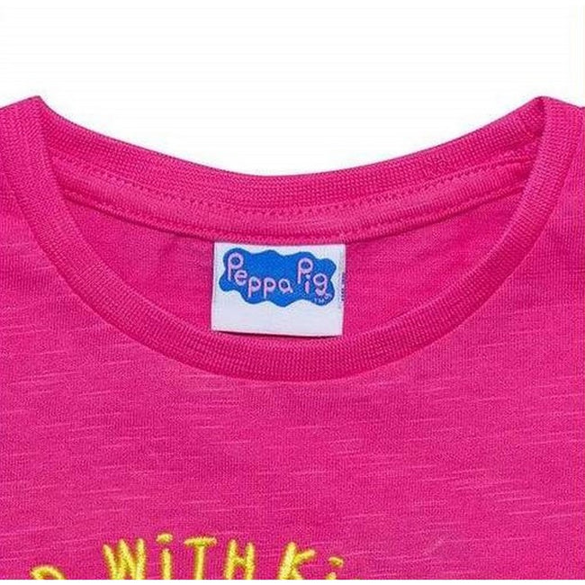 Pink - Pack Shot - Peppa Pig Girls Kindness Rainbow T-Shirt