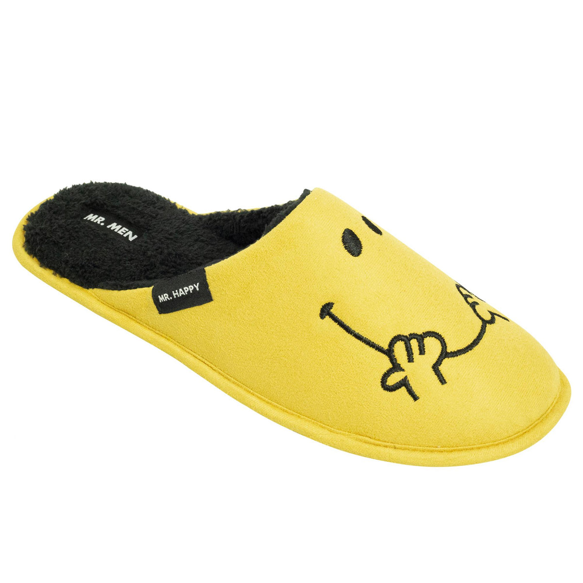 Mr Men Mens Mr Happy Slippers Discounts on great Brands