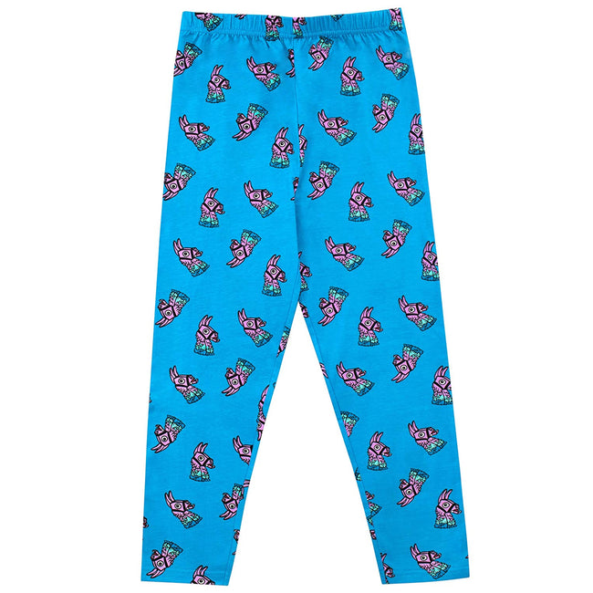 Blue-Heather Grey - Back - Fortnite Boys Llama Pyjama Set