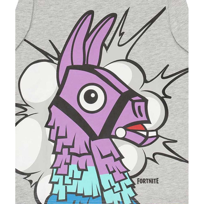 Blue-Heather Grey - Lifestyle - Fortnite Boys Llama Pyjama Set
