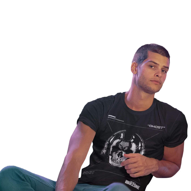 Black - Side - Call Of Duty Mens Warzone Skull T-Shirt
