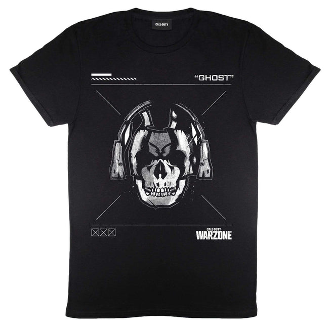 Black - Front - Call Of Duty Mens Warzone Skull T-Shirt