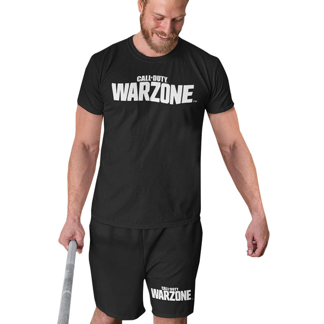 Black - Side - Call Of Duty Mens Warzone Logo Shorts