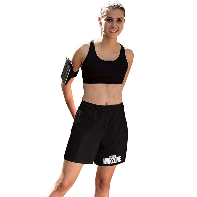 Black - Side - Call Of Duty Womens-Ladies Warzone Shorts