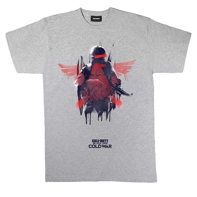 Grey Heather - Front - Call Of Duty Mens Black Ops Cold War Winged Soldier T-Shirt