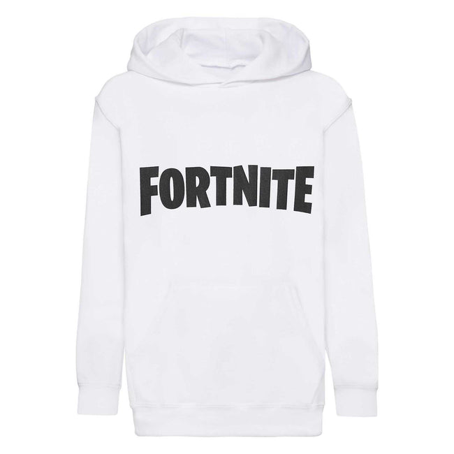 White - Front - Fortnite Boys Logo Hoodie