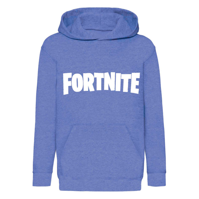 Royal Blue Heather - Front - Fortnite Boys Logo Hoodie