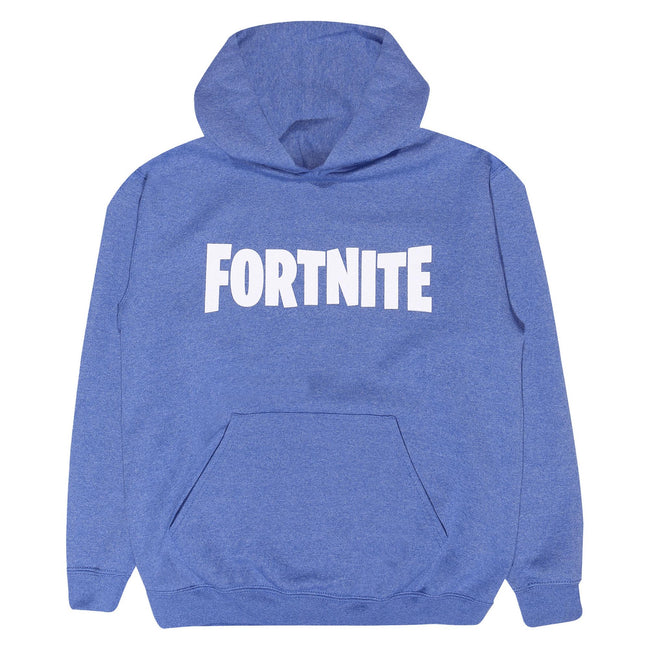 Royal Blue Heather - Side - Fortnite Boys Logo Hoodie