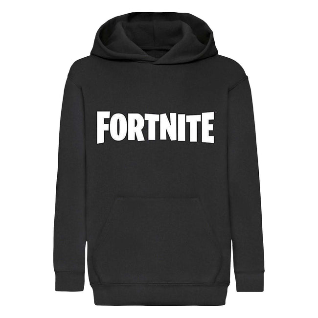 Black - Front - Fortnite Boys Logo Hoodie