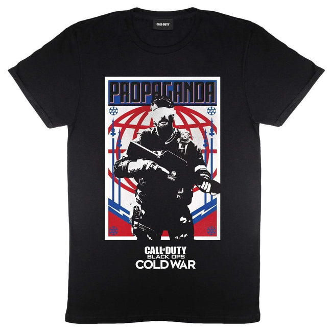 Black - Front - Call Of Duty Mens Black Ops Cold War Propaganda T-Shirt