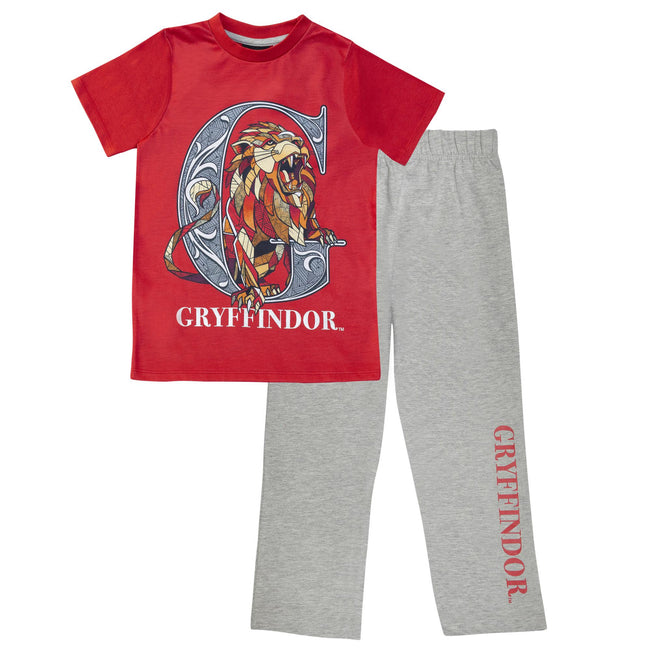 Red-Heather Grey - Front - Harry Potter Mens Gryffindor Pyjama Set