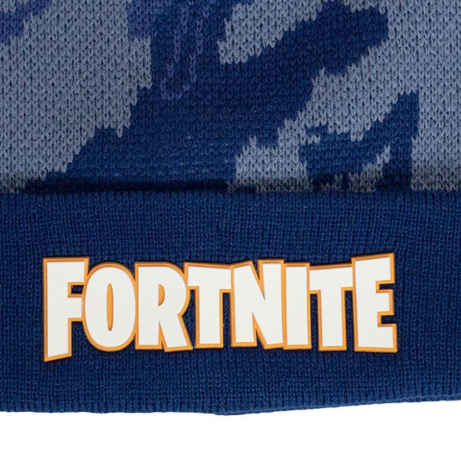 Navy - Back - Fortnite Girls Camo Beanie