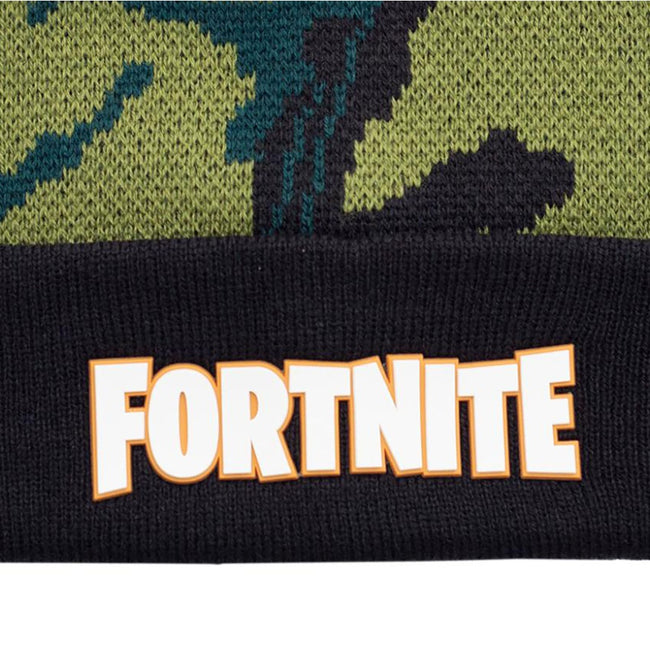Forest Green - Back - Fortnite Girls Camo Beanie
