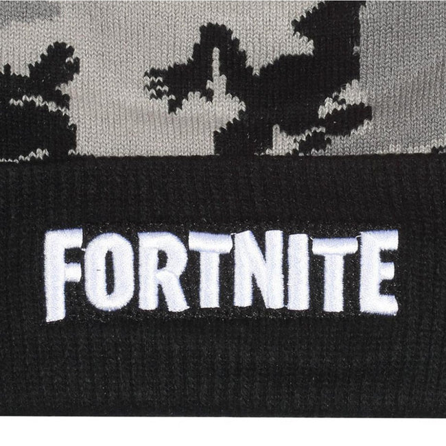 Grey - Back - Fortnite Girls Camo Beanie
