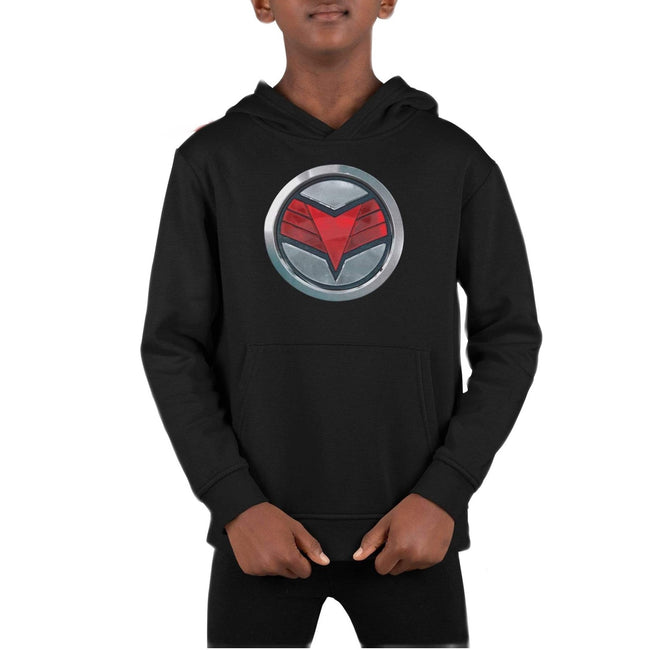 Black - Back - Marvel Boys The Falcon Emblem Hoodie