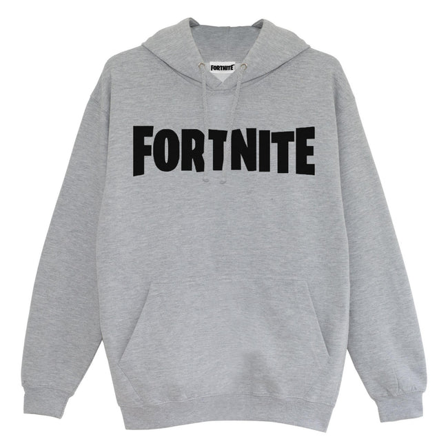 Heather Grey - Front - Fortnite Mens Logo Hoodie