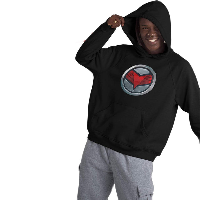 Black - Back - Marvel Mens The Falcon Emblem Hoodie