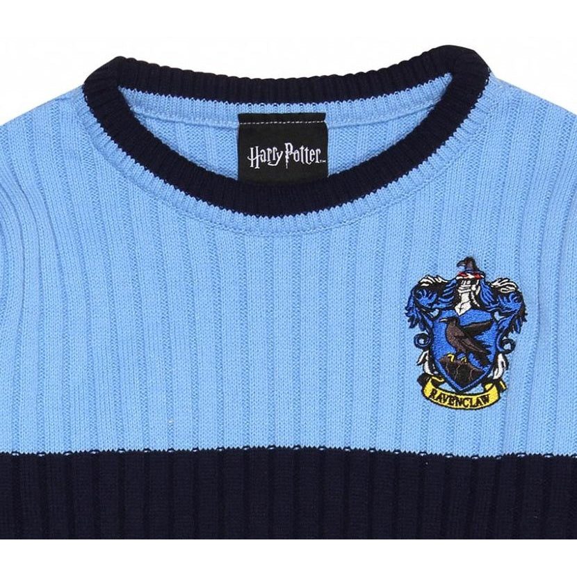 Blue - Back - Harry Potter Girls Quidditch Ravenclaw Knitted Jumper
