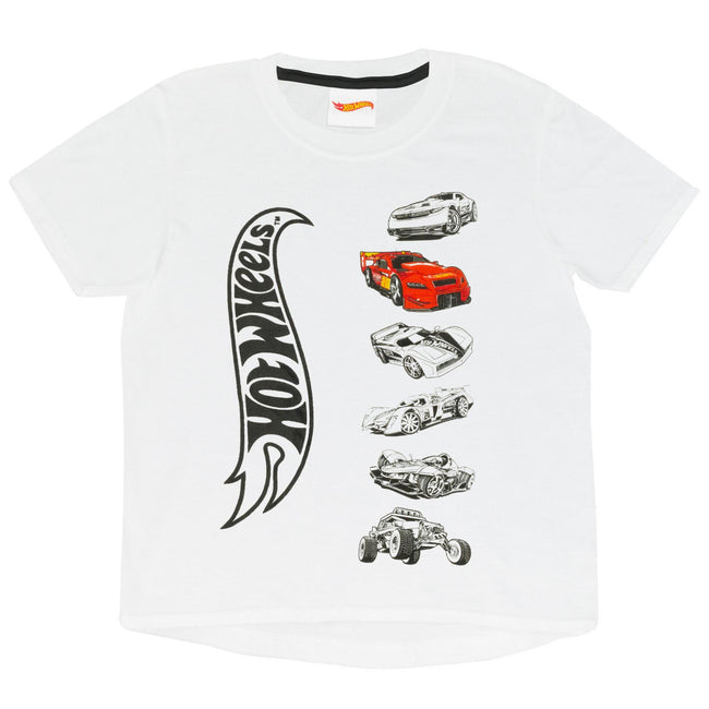 White - Lifestyle - Hot Wheels Boys Stacked Cars T-Shirt