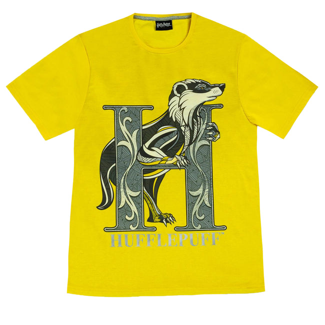 Black-Yellow - Side - Harry Potter Mens Hufflepuff Pyjama Set