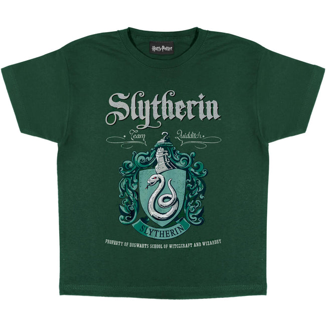 Forest Green - Side - Harry Potter Girls Slytherin Crest T-Shirt