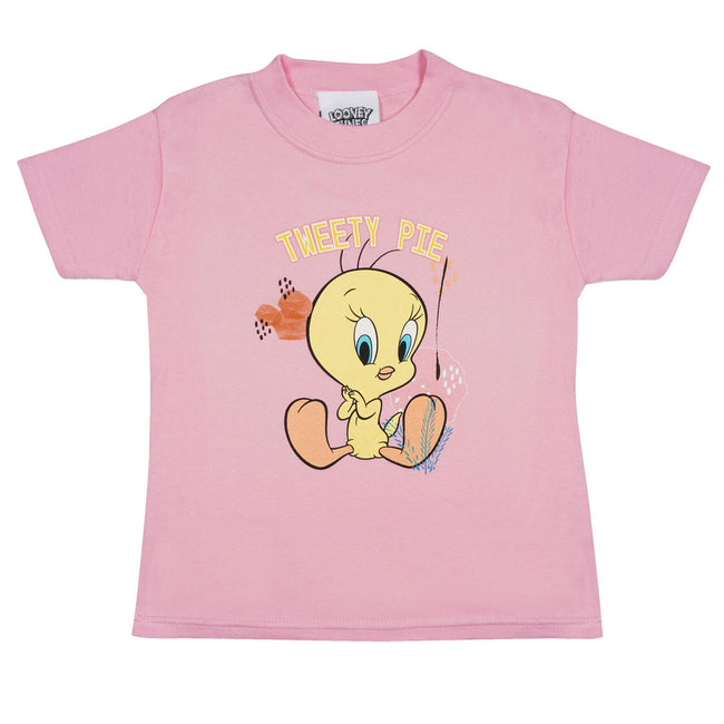 Pale Pink - Side - Looney Tunes Girls Tweety Pie T-Shirt