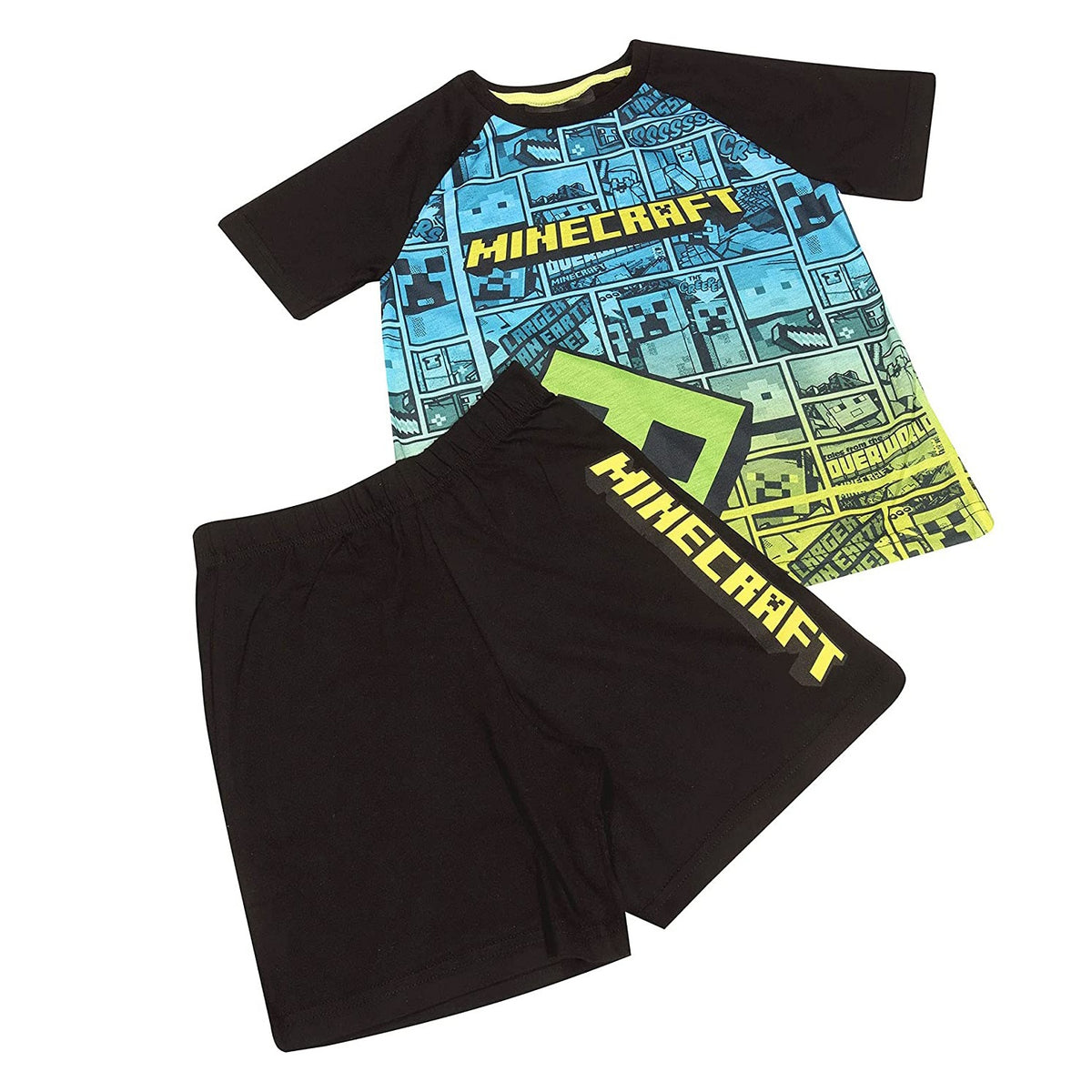 Minecraft Boys Creeper Comic Short Pyjama Set | Discounts on great Brands
